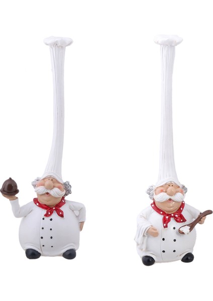 2pcs Chef Figürin Için Ülke Yazlık Mutfak Dekoru Ev Teslim Dekor Hediyesi (Yurt Dışından)