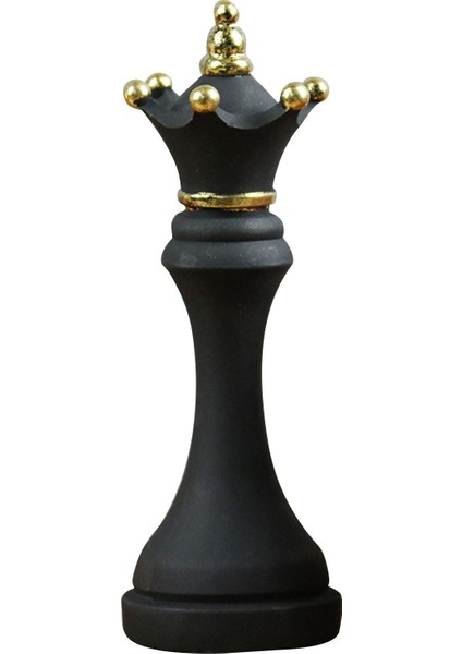 Altın Boya ile Satranç Parçaları Heykeli Uluslararası Satranç Figürinleri Masa Siyah Kraliçe Şekli (Yurt Dışından) modelleri