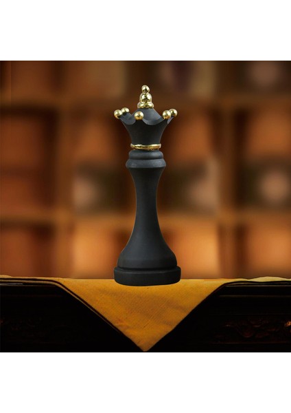 Altın Boya ile Satranç Parçaları Heykeli Uluslararası Satranç Figürinleri Masa Siyah Kraliçe Şekli (Yurt Dışından) fırsatları
