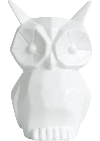 Modern Kuşlar Figürinler Heykeller Yatak Odası Masa Eşik Seramik Baykuş Heykelleri Beyaz 8.5X8X14.5CM (Yurt Dışından)