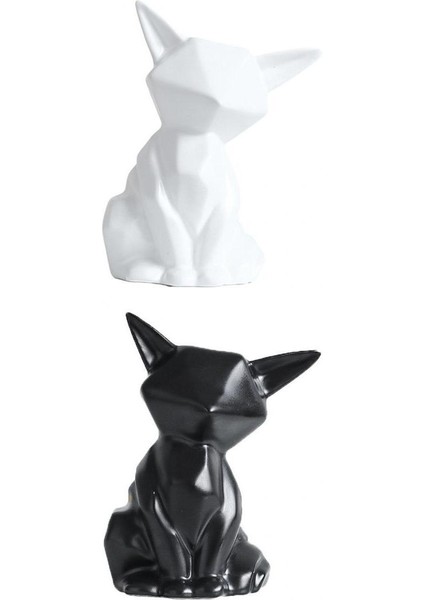 Geometrik Figürinler Süs Heykelleri Beyaz L (Yurt Dışından)