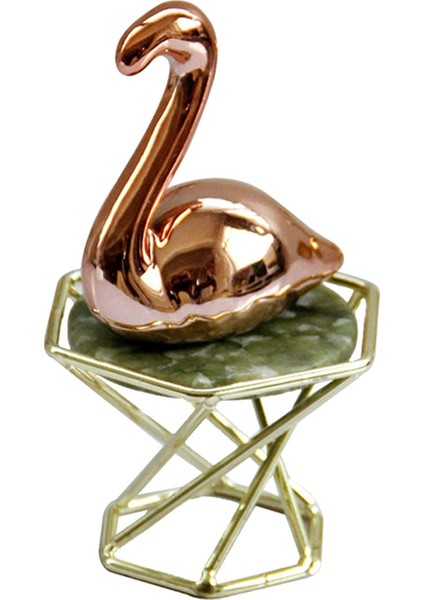 Seramik Heykel Heykel Şarap Dolabı Dekorlar Mobilyalar Hayvan Figürinler Gül Altın Flamingo (Yurt Dışından)