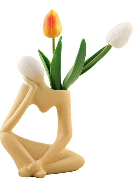 Bhuuno Thinker Heykel Seramik Masaüstü Vazo Ev Raf Heykelleri Sarı 19X14X8.5CM (Yurt Dışından) indirimleri
