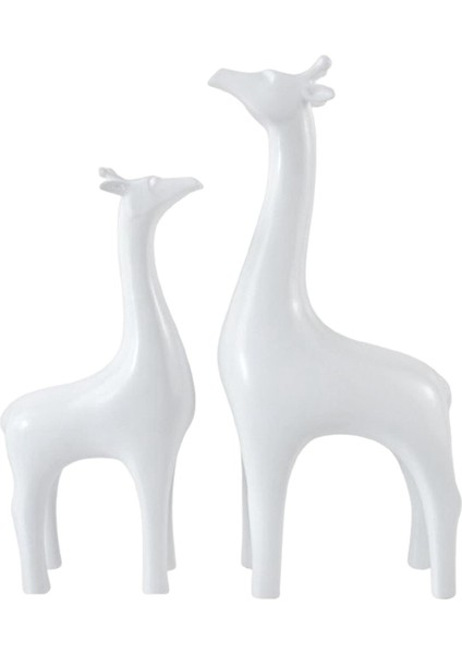 2 Adet Modern Geyik Heykel Figürinler Hayvan Feng Shui Kitaplık Ev Dekor Beyaz (Yurt Dışından) fiyatları
