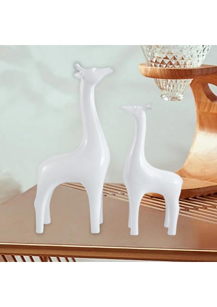 2 Adet Modern Geyik Heykel Figürinler Hayvan Feng Shui Kitaplık Ev Dekor Beyaz (Yurt Dışından) modelleri