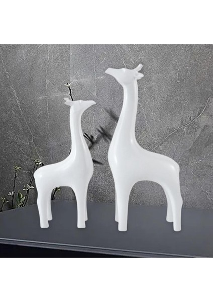 2 Adet Modern Geyik Heykel Figürinler Hayvan Feng Shui Kitaplık Ev Dekor Beyaz (Yurt Dışından) indirimleri