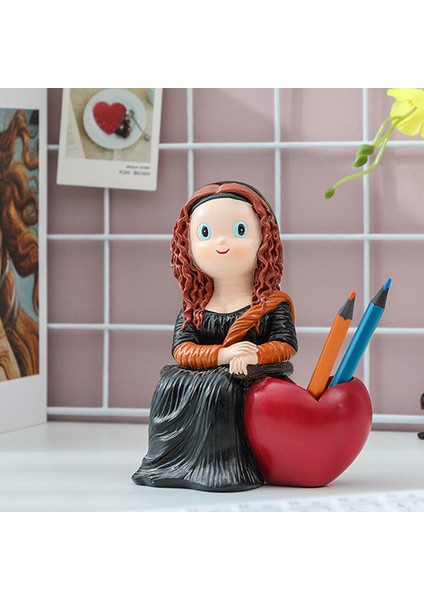 Yaratıcı Çizgi Film El Sanatları Dekoratif Karikatür Süs Heykelleri Masaüstü Mona Lisa Black (Yurt Dışından) fırsatları