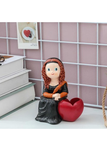 Yaratıcı Çizgi Film El Sanatları Dekoratif Karikatür Süs Heykelleri Masaüstü Mona Lisa Black (Yurt Dışından) indirimleri