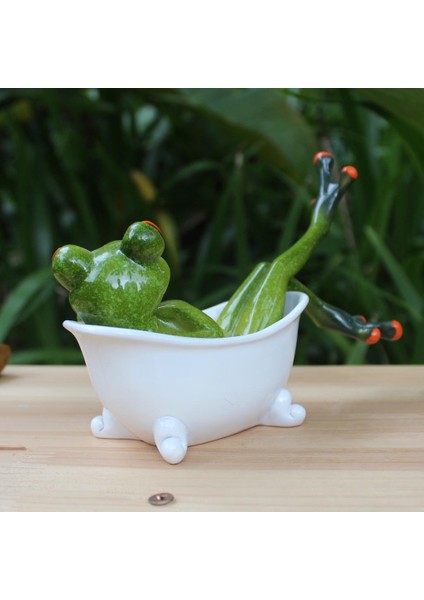 Reçine Yaratıcı 3D Kurbağa Küvet Figürin Ofis Masası Dekor Hediyesi (Yurt Dışından) modelleri