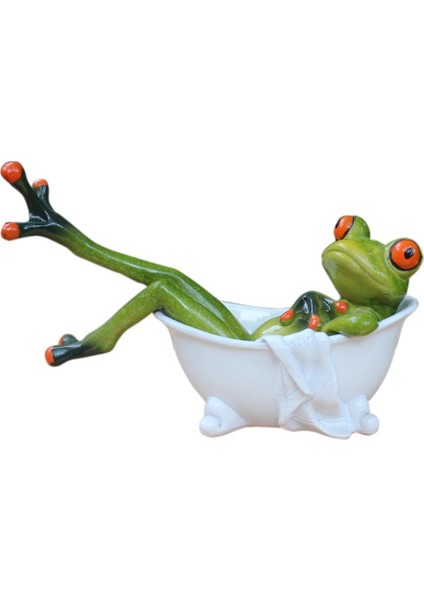 Reçine Yaratıcı 3D Kurbağa Küvet Figürin Ofis Masası Dekor Hediyesi (Yurt Dışından) fırsatları