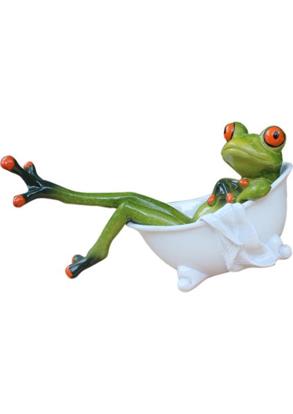 Reçine Yaratıcı 3D Kurbağa Küvet Figürin Ofis Masası Dekor Hediyesi (Yurt Dışından) indirimleri
