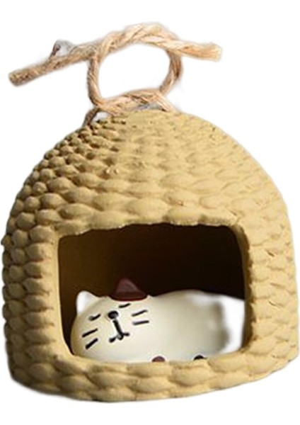 Yatak Çadırında Uyuyan Kedi Heykelcik Hayvan Minyatürleri Masaüstü Süs El Sanatları (Yurt Dışından)