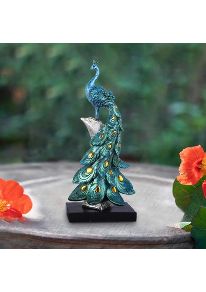 Peacock Heykeli Heykel Heykel Düğün Hediyesi Ev Kitaplığı Sanat Dekor Mavi S (Yurt Dışından) fırsatları