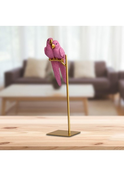 Reçine Hayvan Papağan Heykeli Heykel Figürinleri Dolap Oturma Odası Ev Pembe (Yurt Dışından) modelleri