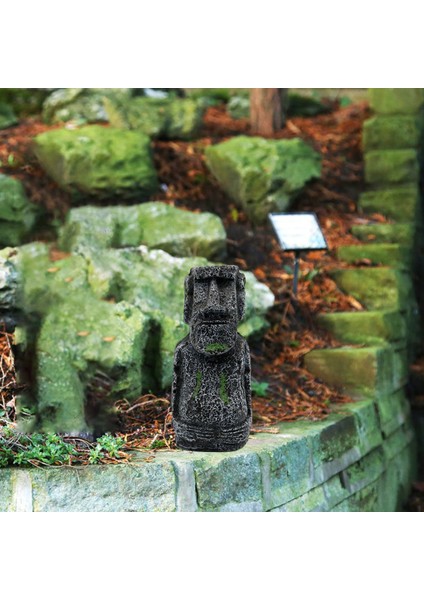 Akvaryum Moai Reçinesi Easter Adası Heykelleri Çim Peyzaj Masa Süsleri 5X3X12CM (Yurt Dışından) modelleri