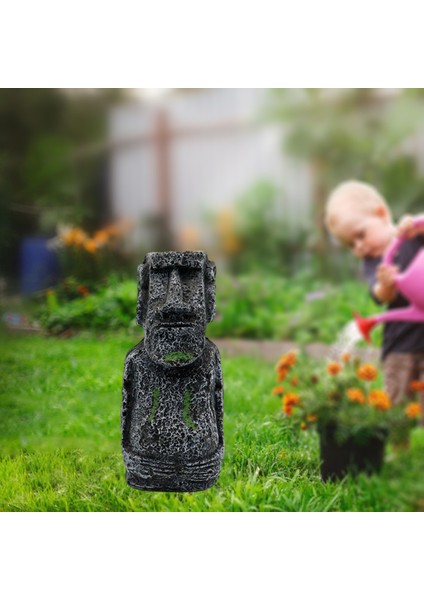 Akvaryum Moai Reçinesi Easter Adası Heykelleri Çim Peyzaj Masa Süsleri 5X3X12CM (Yurt Dışından) fırsatları