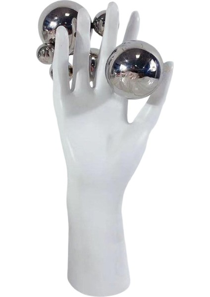 Reçine Beyaz El Gümüş Toplar Heykel Figürinler Özet Sanat Basit L 12X11X27CM (Yurt Dışından) fiyatları