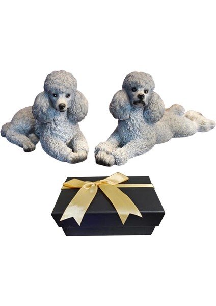 Modern Kaniş Köpek Heykeli Hayvan Figürin Ev Yemek Odası Gri (Yurt Dışından)