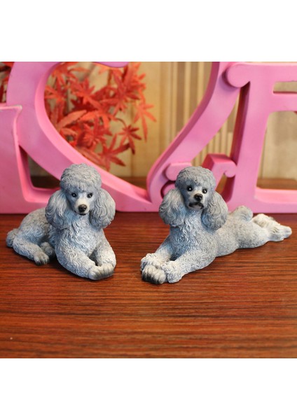 Modern Kaniş Köpek Heykeli Hayvan Figürin Ev Yemek Odası Gri (Yurt Dışından) fırsatları