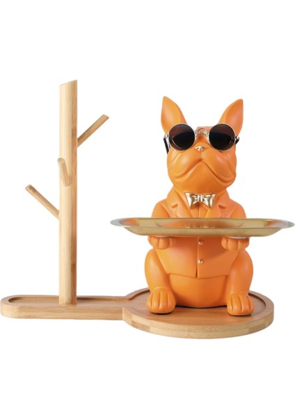 Şık Heykel Heykel Mücevher Anahtarları Tutucu Tepsisi Organizatör Dekor Hediyesi Turuncu (Yurt Dışından)