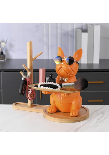 Şık Heykel Heykel Mücevher Anahtarları Tutucu Tepsisi Organizatör Dekor Hediyesi Turuncu (Yurt Dışından) fırsatları