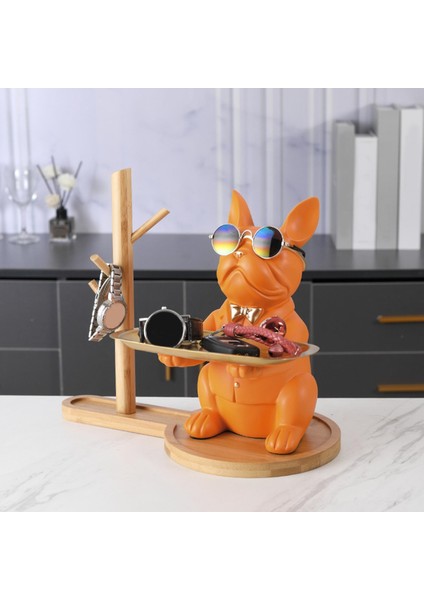Şık Heykel Heykel Mücevher Anahtarları Tutucu Tepsisi Organizatör Dekor Hediyesi Turuncu (Yurt Dışından) indirimleri