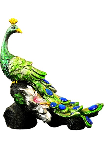 Peacock Figürin Peacock Stump Heykel Kabini Tv Standı Dekorasyon (Yurt Dışından)