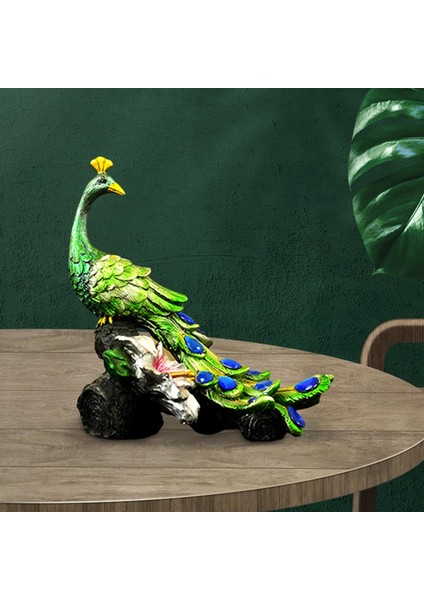 Peacock Figürin Peacock Stump Heykel Kabini Tv Standı Dekorasyon (Yurt Dışından) modelleri