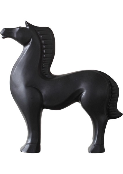 Hayvan Heykeli Modern Basit At Figürinler Ev Dekorasyonu Için Heykel Siyah 11X9.8X3IN (Yurt Dışından)