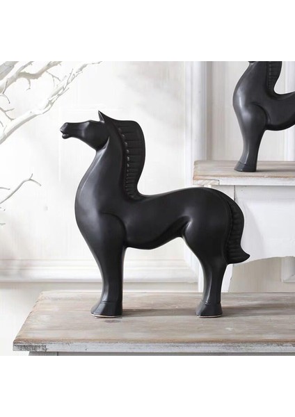 Hayvan Heykeli Modern Basit At Figürinler Ev Dekorasyonu Için Heykel Siyah 11X9.8X3IN (Yurt Dışından) fırsatları