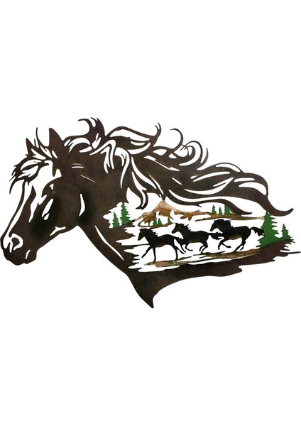 Metal Duvar Sanat Siluet Pub Yatak Odası Hayvan Duvar Heykel Dekor Sanat Eseri (Yurt Dışından)