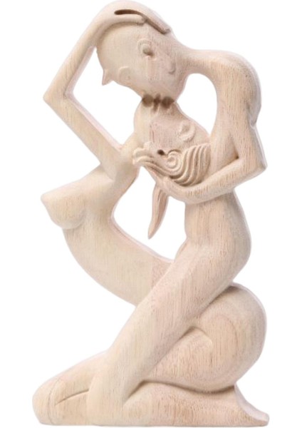 Ahşap Öpüşen Çift Heykel Süsleri Ev El Yapımı El Yapımı (Yurt Dışından)