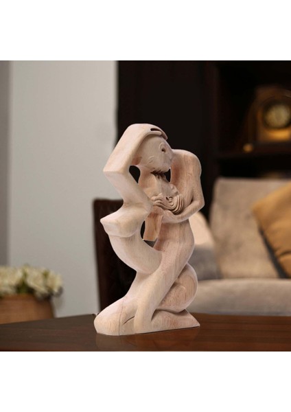 Ahşap Öpüşen Çift Heykel Süsleri Ev El Yapımı El Yapımı (Yurt Dışından) modelleri