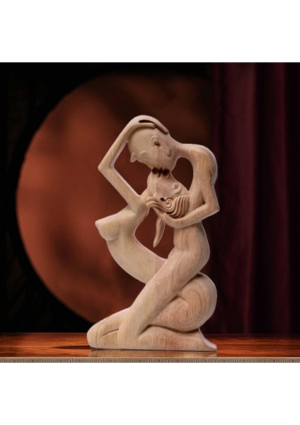 Ahşap Öpüşen Çift Heykel Süsleri Ev El Yapımı El Yapımı (Yurt Dışından) fırsatları