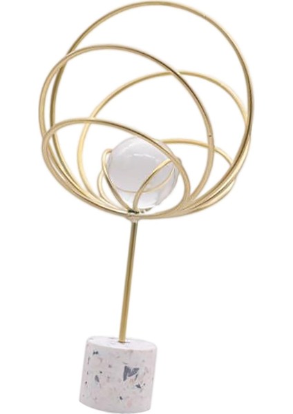 Nordic Demir Sanat Kristal Topu Süs Mutfak Oturma Odası Evi Beş Yüzükler Için Heykelcik (Yurt Dışından)