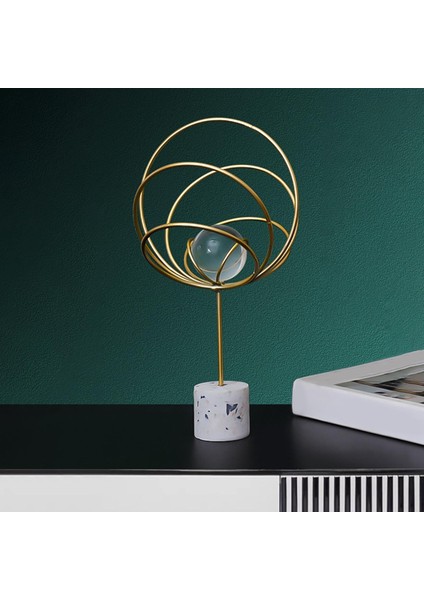 Nordic Demir Sanat Kristal Topu Süs Mutfak Oturma Odası Evi Beş Yüzükler Için Heykelcik (Yurt Dışından) modelleri