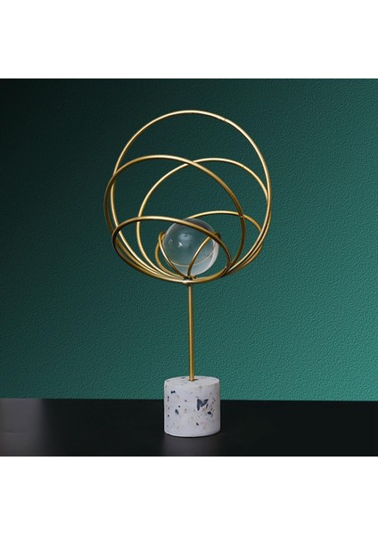 Nordic Demir Sanat Kristal Topu Süs Mutfak Oturma Odası Evi Beş Yüzükler Için Heykelcik (Yurt Dışından) fırsatları