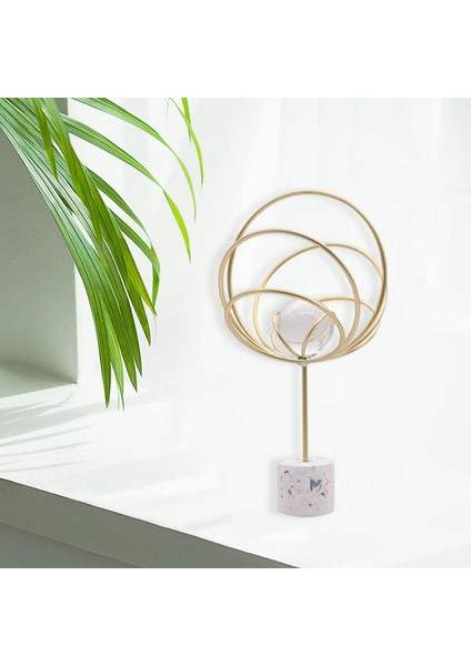 Nordic Demir Sanat Kristal Topu Süs Mutfak Oturma Odası Evi Beş Yüzükler Için Heykelcik (Yurt Dışından) indirimleri