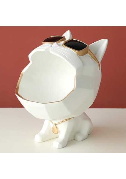 Kedi Depolama Tepsisi Tutucu Heykeli Artware Heykeli Ev Ofis Dekor Beyaz (Yurt Dışından) fiyatları