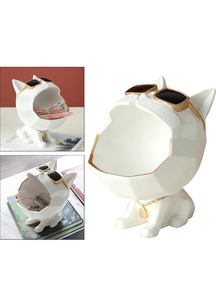 Kedi Depolama Tepsisi Tutucu Heykeli Artware Heykeli Ev Ofis Dekor Beyaz (Yurt Dışından) indirimleri