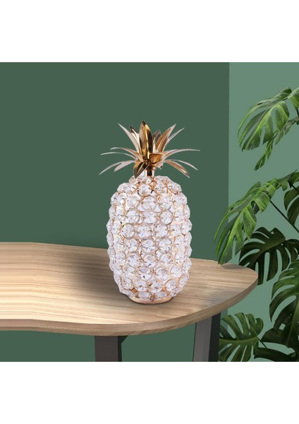 Kristal Ananas Figürinleri Yemek Odası Için Meyve Heykeli Süsler Sundurma Sekizgen Kristal (Yurt Dışından)