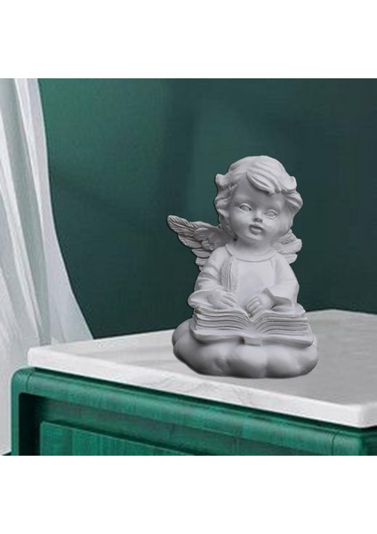 Reçine Melek Heykelcik Beyaz Heykeli Bahçe Masaüstü Süsler Yazıyor Diz Çökmüş (Yurt Dışından) indirimleri