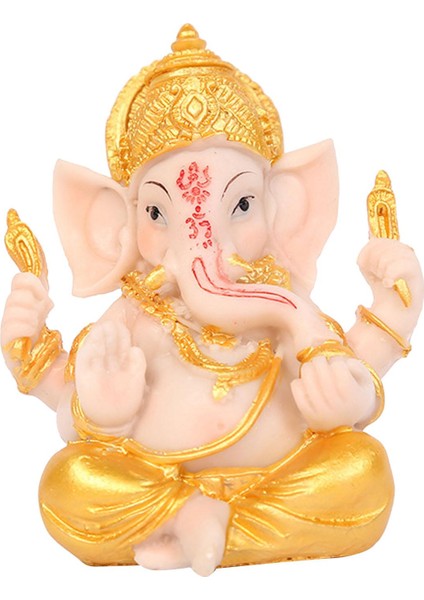 Ganesh Figurine Fil Heykeli Refah Reçine Ganesha Heykel Dekor Araba (Yurt Dışından)