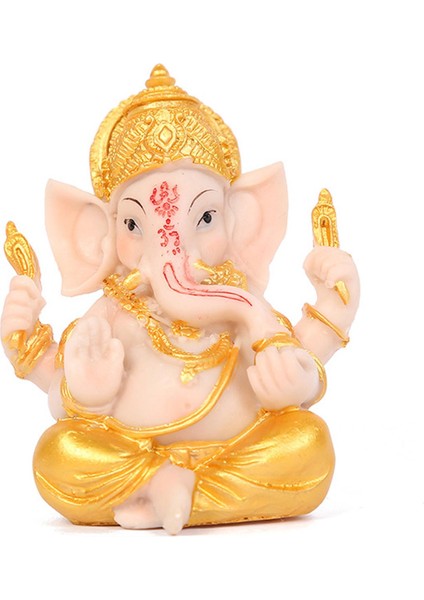 Ganesh Figurine Fil Heykeli Refah Reçine Ganesha Heykel Dekor Araba (Yurt Dışından)