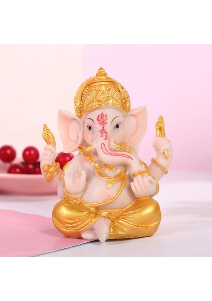 Ganesh Figurine Fil Heykeli Refah Reçine Ganesha Heykel Dekor Araba (Yurt Dışından)