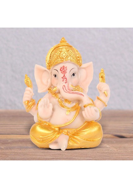 Ganesh Figurine Fil Heykeli Refah Reçine Ganesha Heykel Dekor Araba (Yurt Dışından)