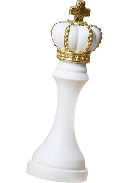 Altın Boya ile Satranç Parçaları Heykeli Uluslararası Satranç Figürinleri Masa Beyaz Kral Şekli Için (Yurt Dışından)