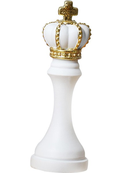 Altın Boya ile Satranç Parçaları Heykeli Uluslararası Satranç Figürinleri Masa Beyaz Kral Şekli Için (Yurt Dışından) fiyatları