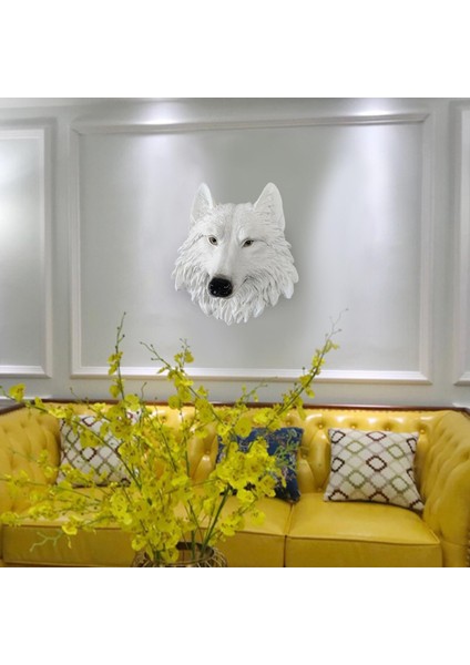 Yabani Duvar Asma Dekor Heykel Süs Duvar Sanat Süs Beyaz Kurt (Yurt Dışından) fırsatları