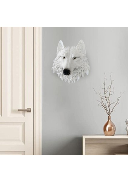 Yabani Duvar Asma Dekor Heykel Süs Duvar Sanat Süs Beyaz Kurt (Yurt Dışından) indirimleri